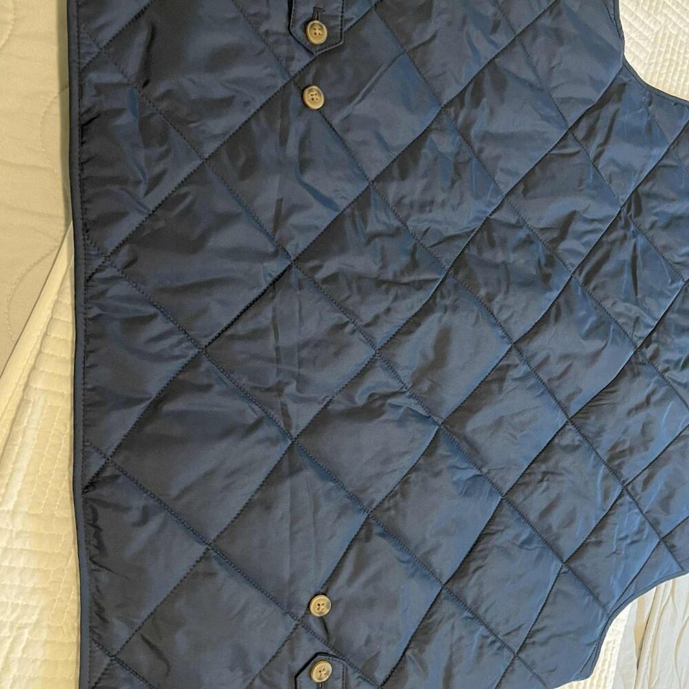 Men Large J Crew Size Large Navy, Quilted Vest - Picture 3 of 5